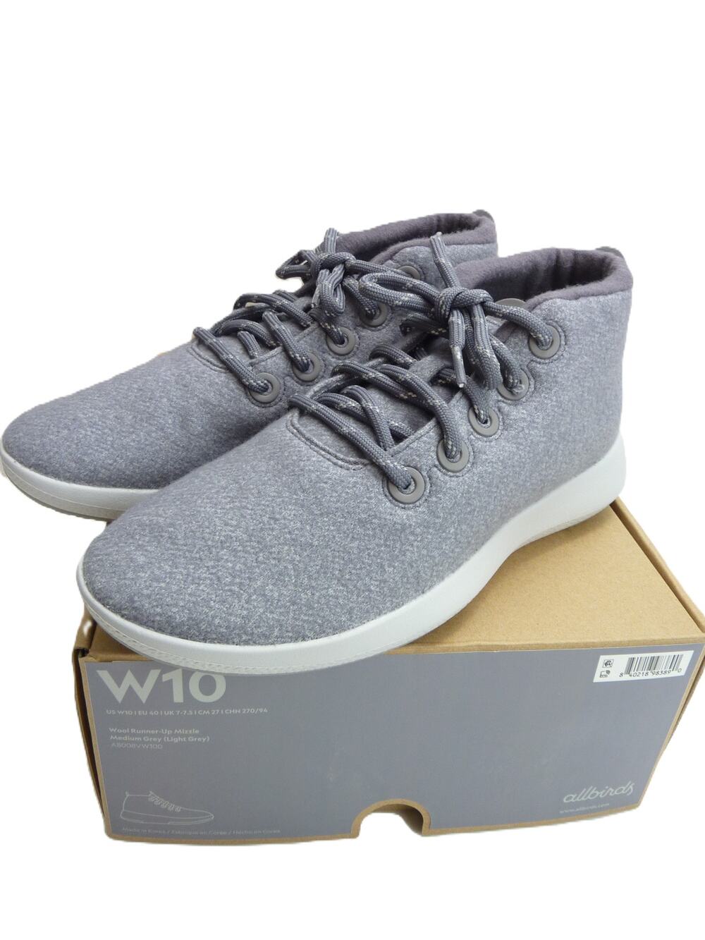 New Women Allbirds Wool Runner-Up Mizzle Light Grey W10